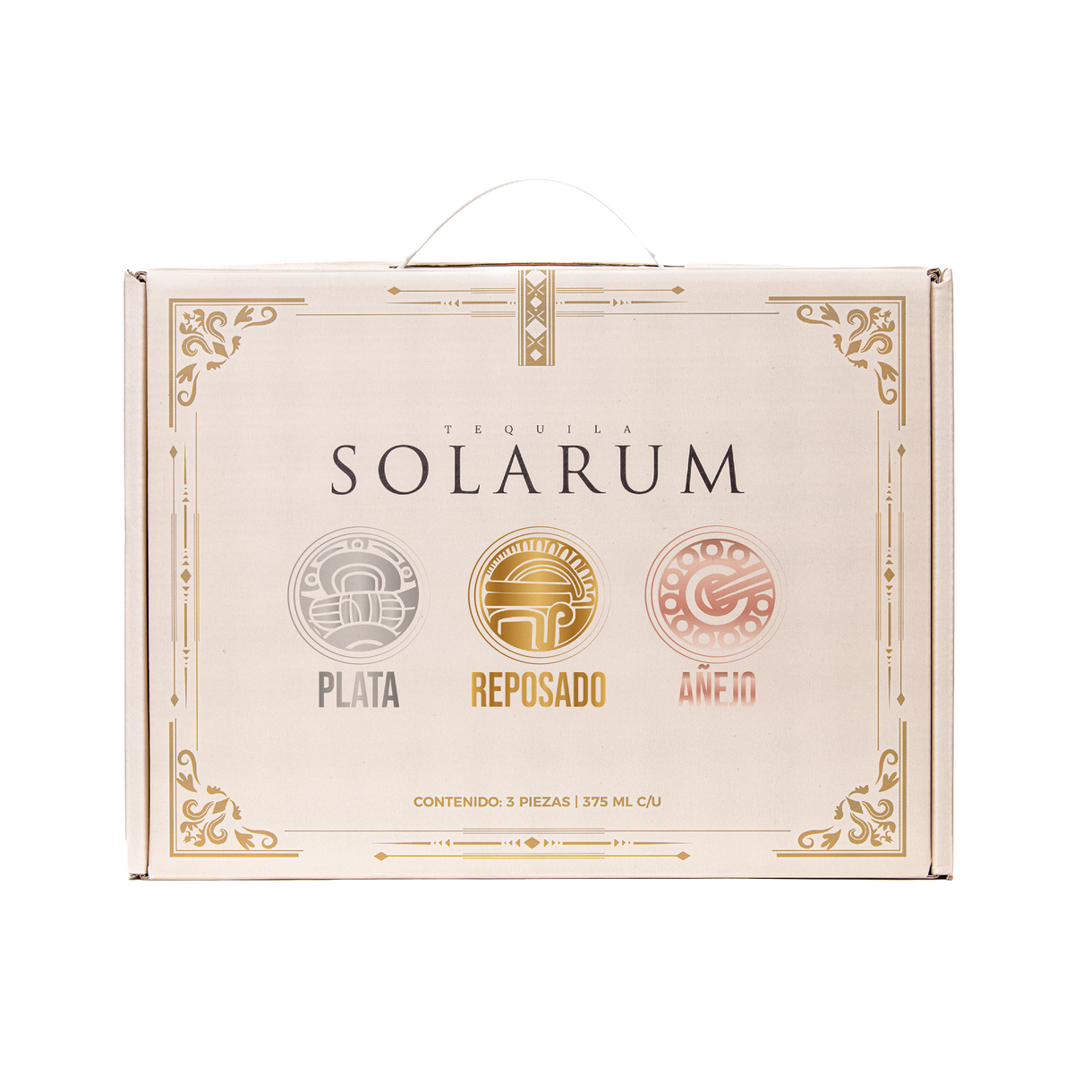 Tequila Solarum Set 3 pcs 375 ml Plata, Reposado and Añejo