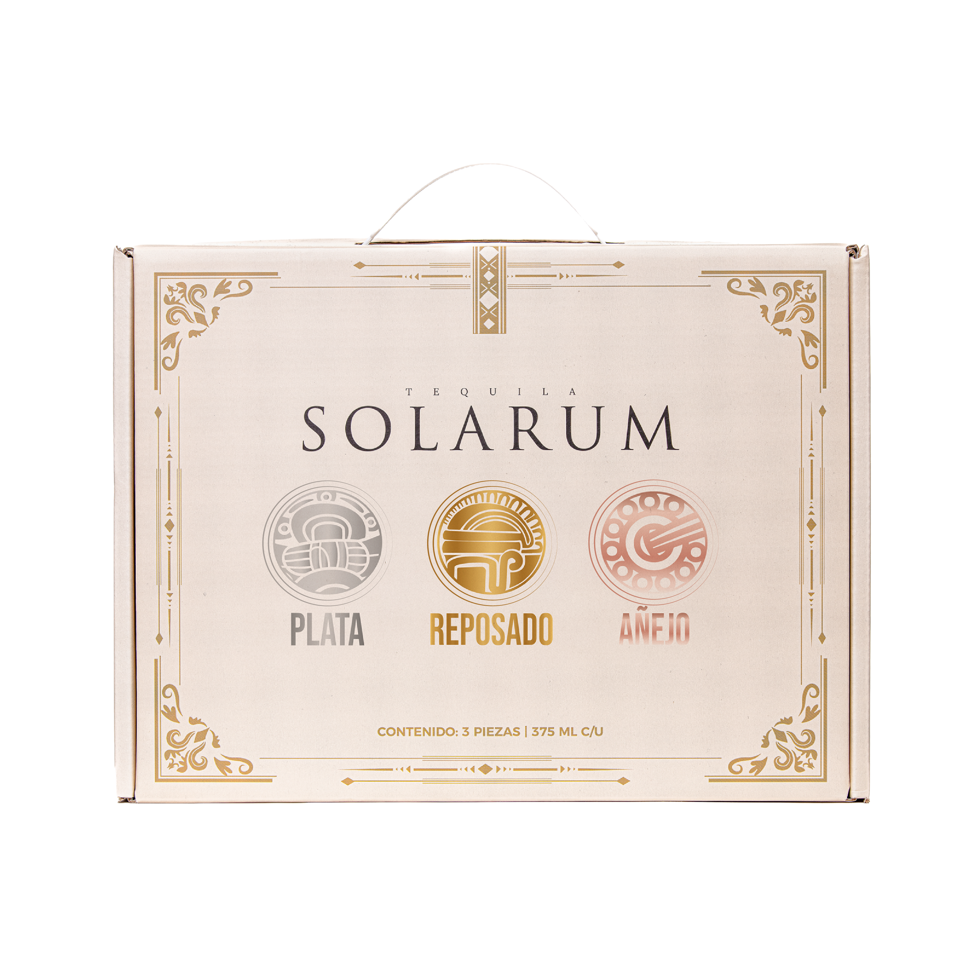 Tequila Solarum Set 3 pcs 375 ml Plata, Reposado and Añejo