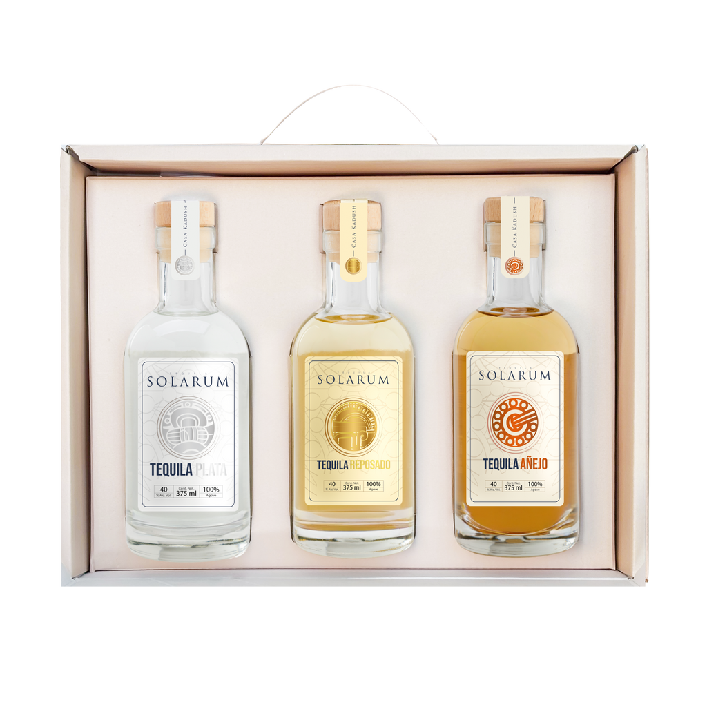 Tequila Solarum Set 3 pcs 375 ml Plata, Reposado and Añejo