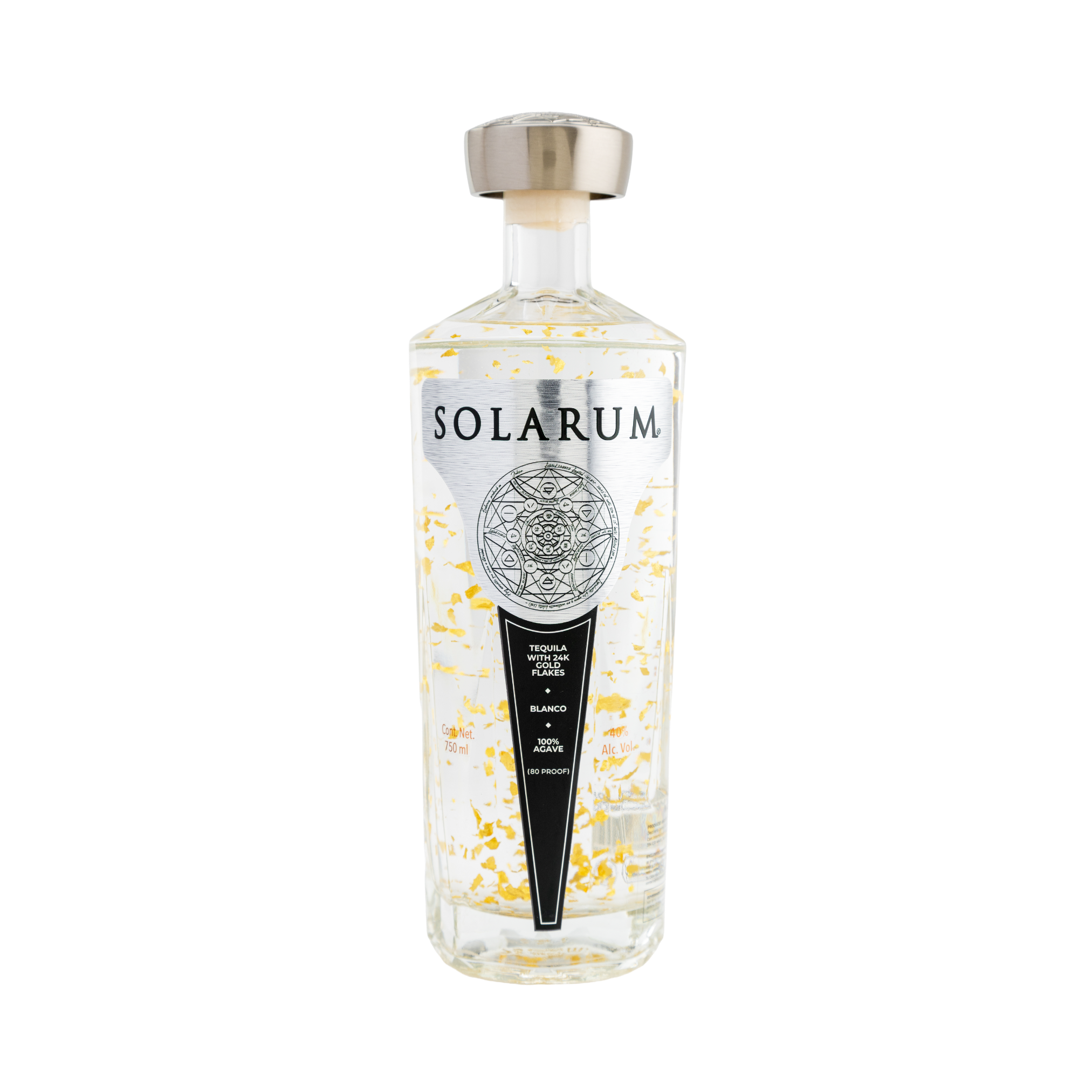 Tequila Solarum Blanco with 24k Gold flakes - 750 mL