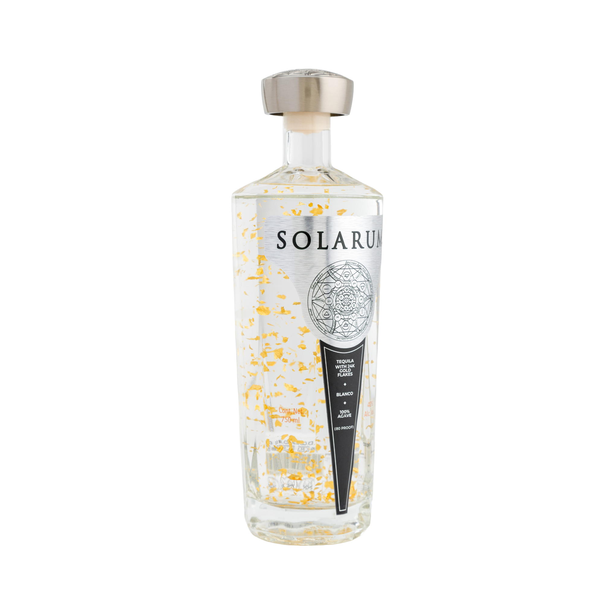 Tequila Solarum Blanco with 24k Gold flakes - 750 mL