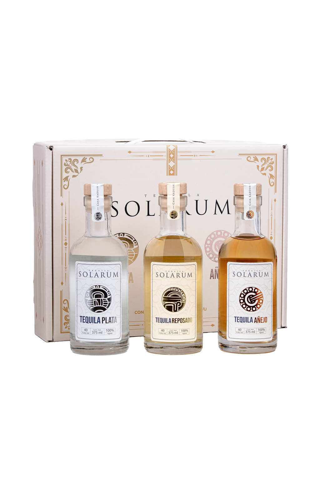 Tequila Solarum Set 3 pcs 375 ml Plata, Reposado and Añejo