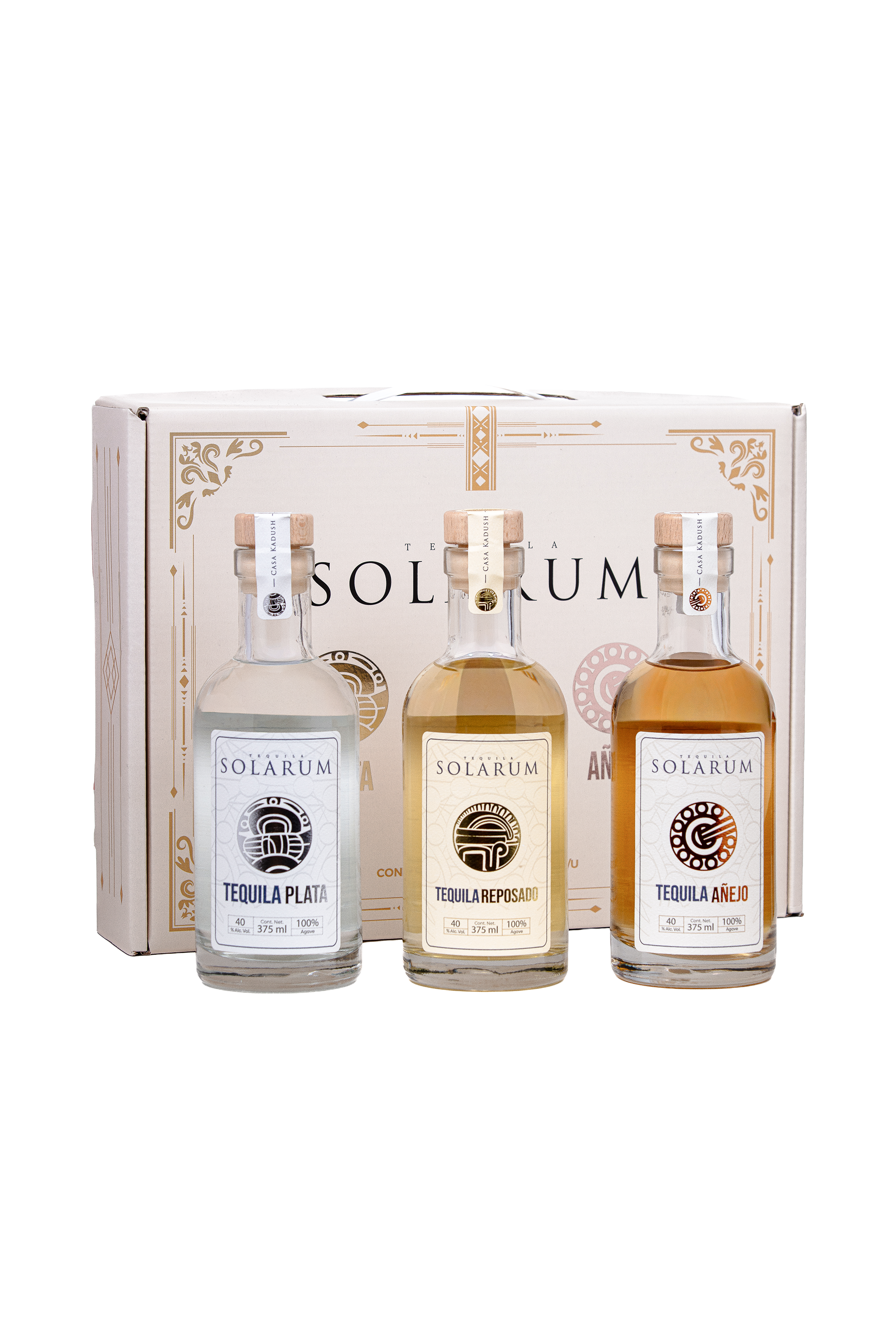 Tequila Solarum Set 3 pcs 375 ml Plata, Reposado and Añejo